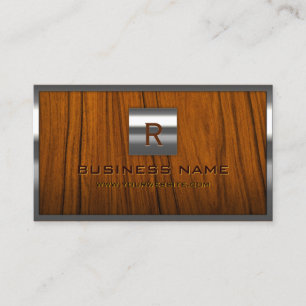 Stahlgrenzmonogrammwoodgrain-Visitenkarte Visitenkarte