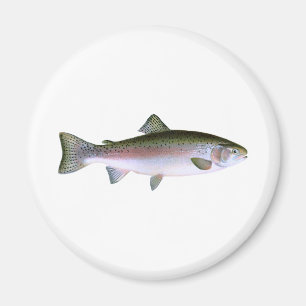 Stahlkopf-Regenbogenforelle-Fischen-Logo Magnet