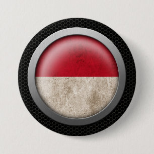 Stahlmaschen-indonesische Flaggen-Disc-Grafik Button