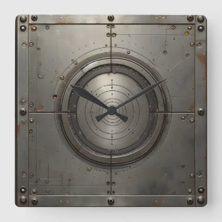 Stahlobjekt Quadratische Wanduhr