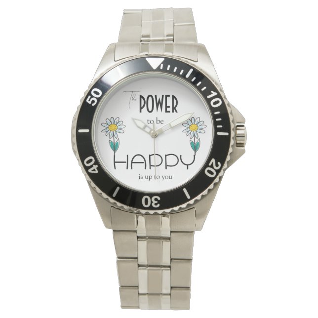STAHLSCHUHE: DER POWER IST GLÜCKLICH ARMBANDUHR (Vorderseite)