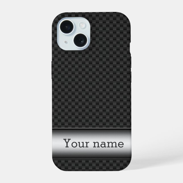 Stahlstrichfaser iPhone 15 Hülle (Rückseite)