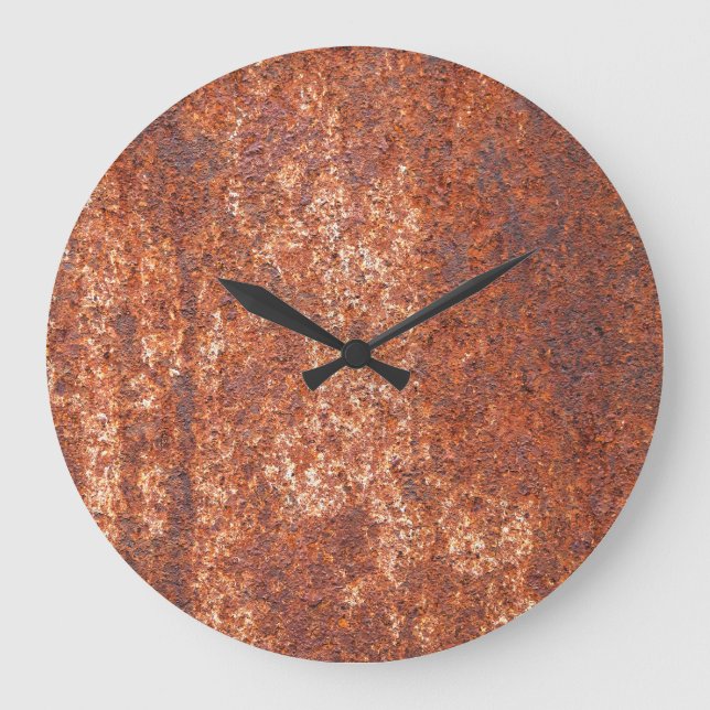 Stahlstruktur, abstrakter Hintergrund. Große Wanduhr (Vorderseite)