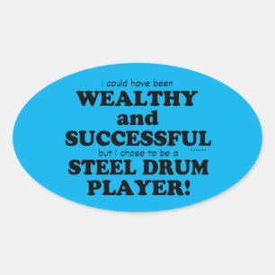 Stahltrommel Reich und erfolgreicher Oval Sticker