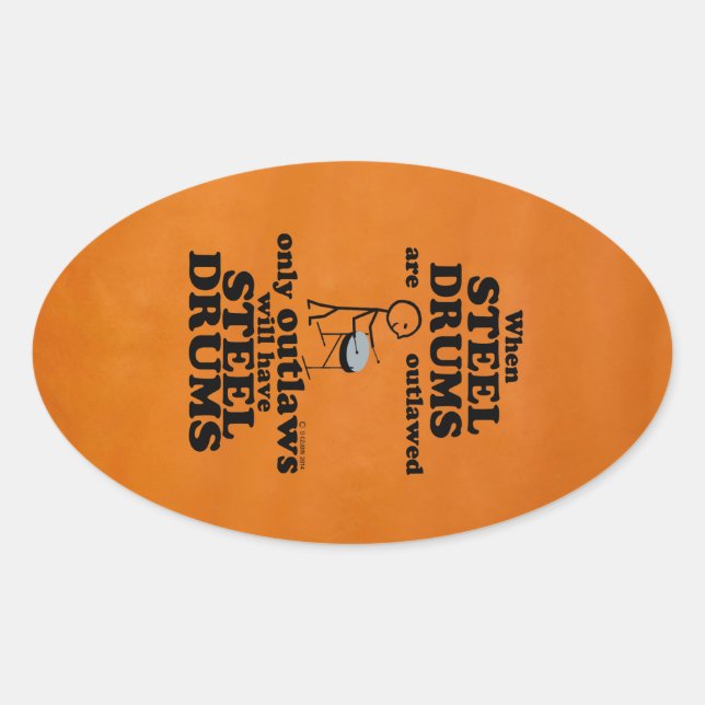 Stahltrommeln Oval Sticker (Vorderseite)