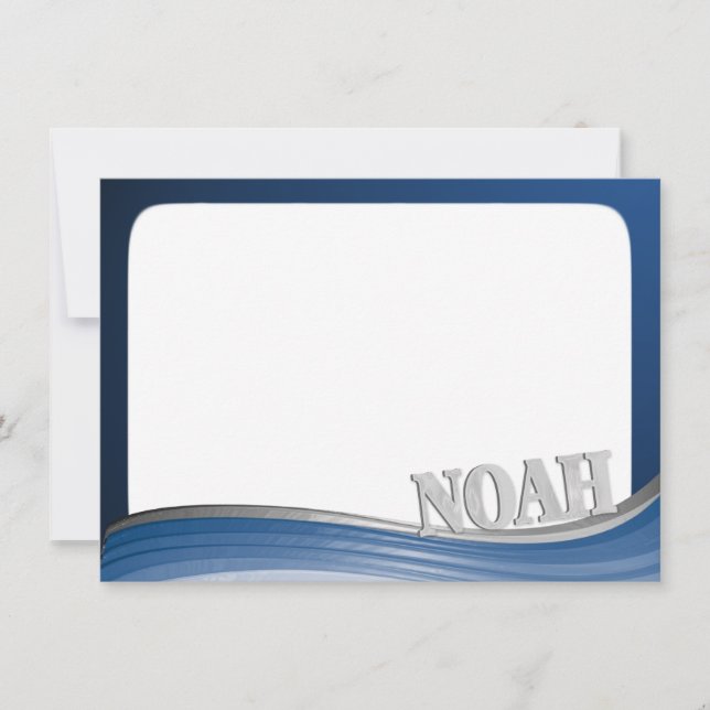 Stahlwelle mit dem Namen Noah Flat Note Mitteilungskarte (Vorderseite)
