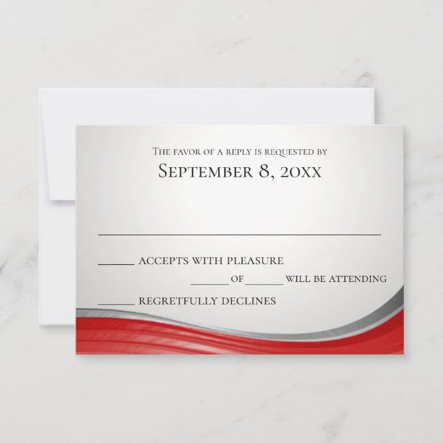 Stahlwelle - Rote Reaktion RSVP Karte (Vorderseite)