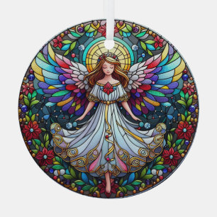 Stain Glass Angel Ornament Aus Glas