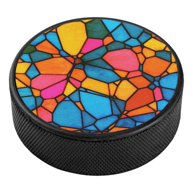 Stain Glass Eishockey Puck (3/4)