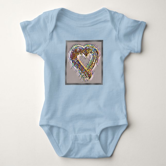 Stain Glass Hearts Baby Bodysuit Baby Strampler (Vorderseite)