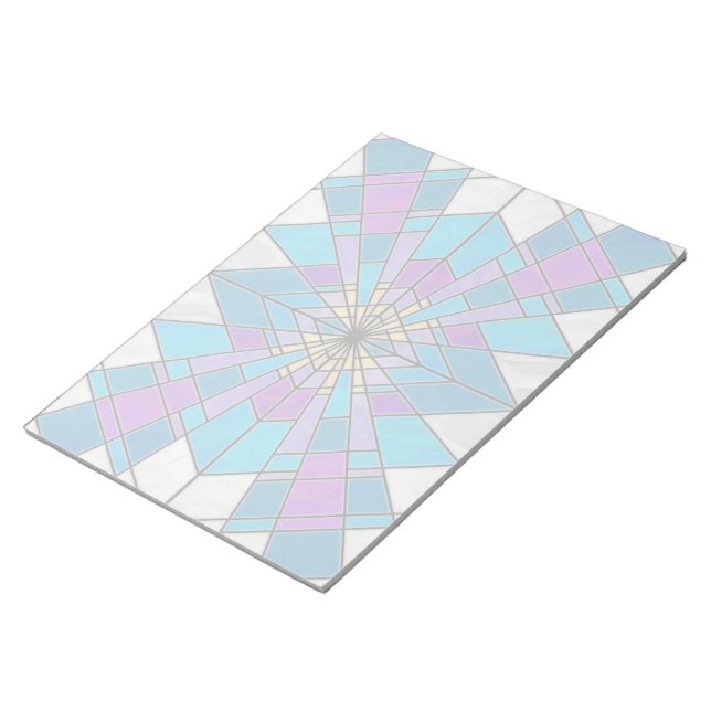 Stain Glass Ray Blau und Lila Notizblock (angewinkelt)