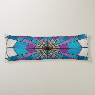 Stain Glass Ray Blau und Lila Seitenschläferkissen