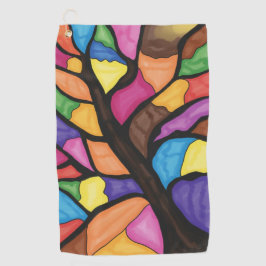 Stain glass tree art  golfhandtuch