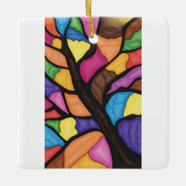 Stain glass tree art  keramikornament