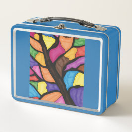 Stain glass tree art  metall brotdose