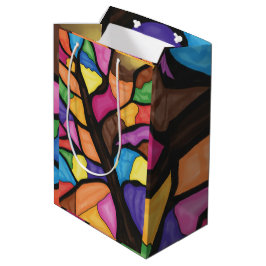 Stain glass tree art  mittlere geschenktüte