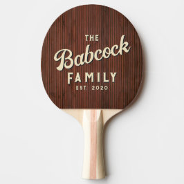 Stained Bamboo Retro Family Name & Year Tischtennis Schläger