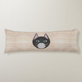 Stained Glass Black Cat, Beige Seitenschläferkissen