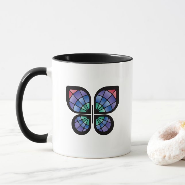 Stained Glass Butterfly Tasse (Mit Donut)