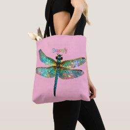 Stained Glass Colorful Dragonfly Tasche