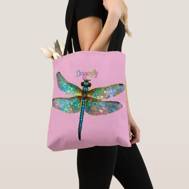 Stained Glass Colorful Dragonfly Tasche (Von Nahem)