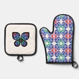 Stained Glass (Fusion - Daylight) Ofenhandschuh & Topflappen-Set