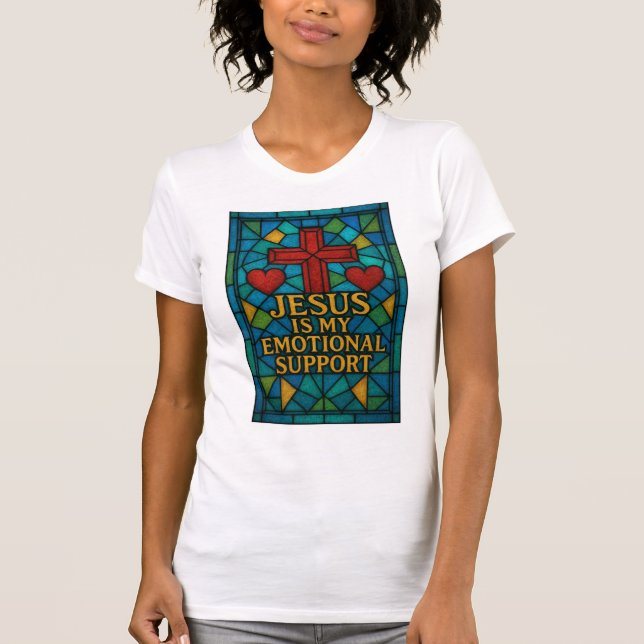 Stained Glass Jesus Christian Shirt (Vorderseite)