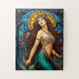Stained glass mermaid puzzle