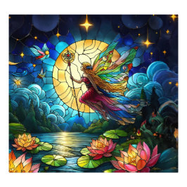 Stained Glass Moonlight Flight Fairy  Fotodruck