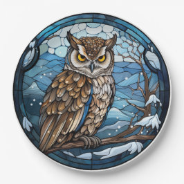 Stained Glass Owl Pappteller