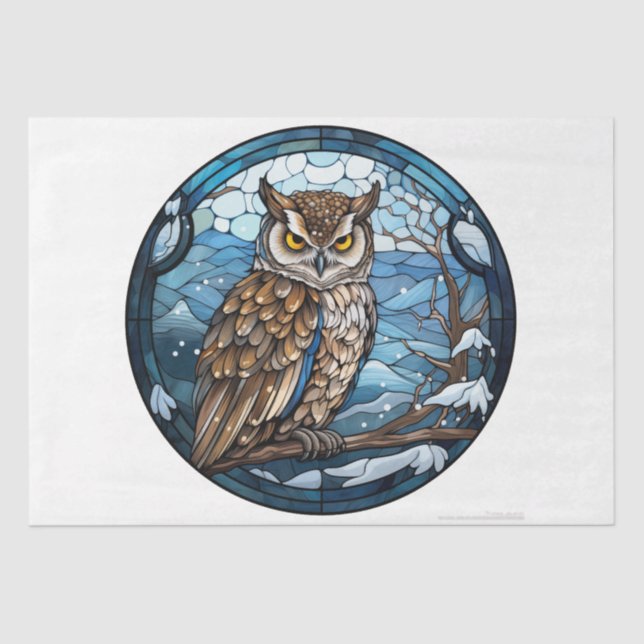 Stained Glass Owl Seidenpapier (Vorderseite)