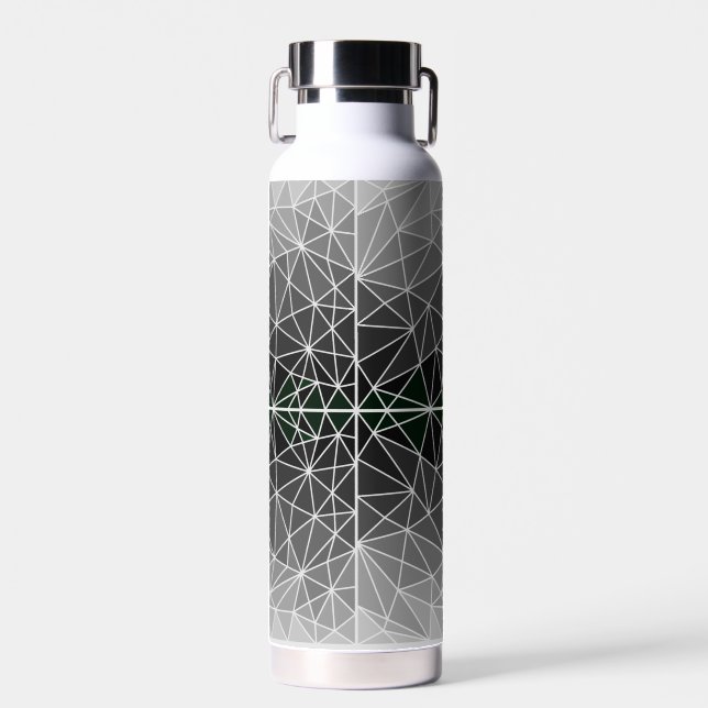 Stained glass pattern 03.Grey.Offwhite Line BG Trinkflasche (Vorne)