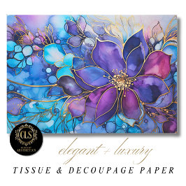 Stained Glass Purple Blue Florals Luxe Aesthetics  Seidenpapier