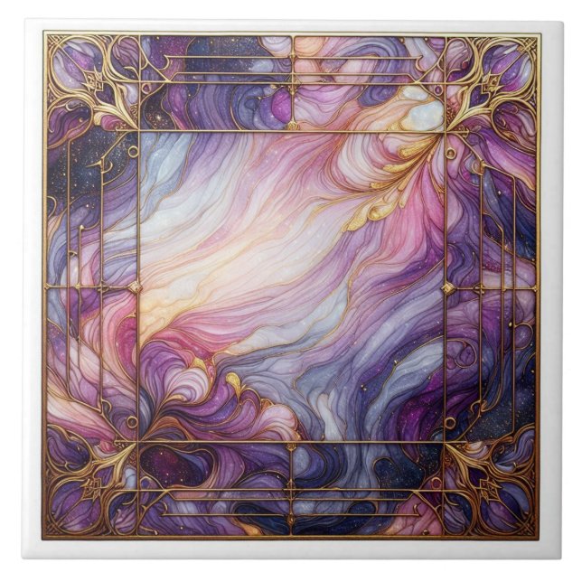 Stained glass purple fliese (Vorderseite)