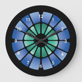 Stained Glass (Radial - Midnight) Große Wanduhr