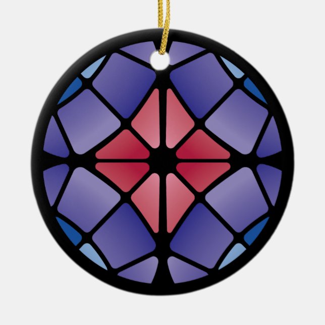 Stained Glass (Radial - Midnight) Keramik Ornament (Vorne)