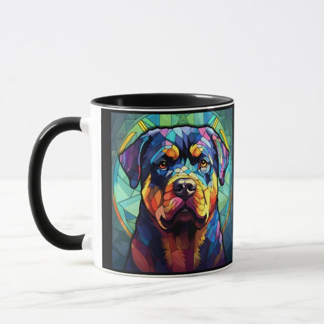 Stained Glass Rottweiler  Tasse (Links)