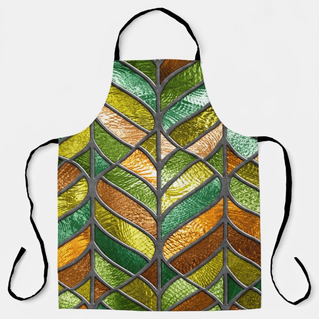 Stained glass seamless texture with leaf pattern,  schürze (Vorderseite)
