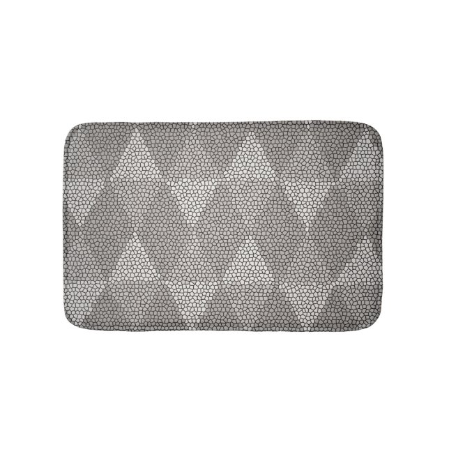 Stained Glass Silver Diamond Pattern Badematte (Vorderseite)