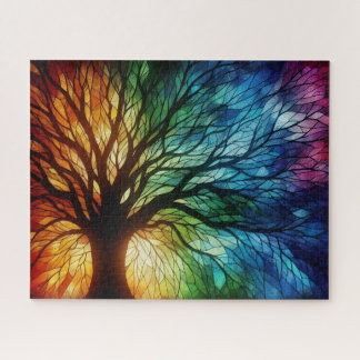 Stained Glass Tree with Colors
