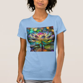 Stained Glass Vibrant Lotus Flower T-Shirt