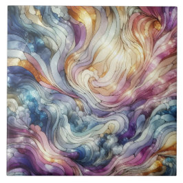 Stained glass wave fliese