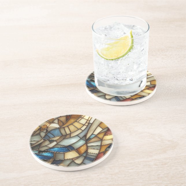 Stained Glass Waves Getränkeuntersetzer (Seite)