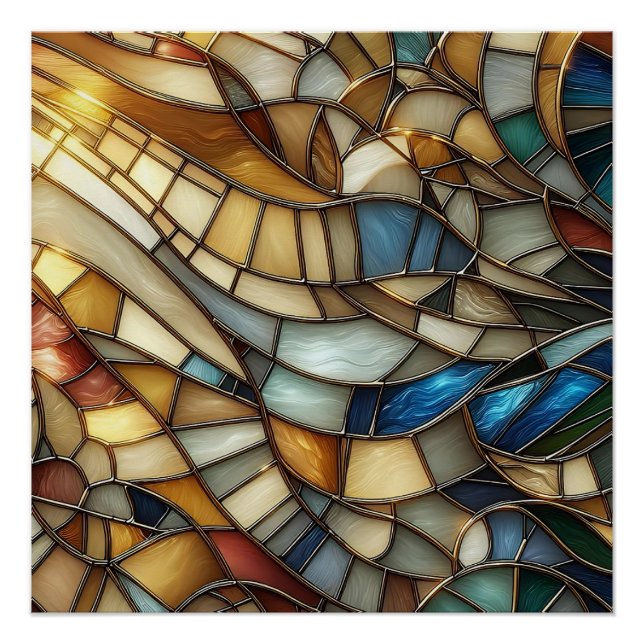 Stained Glass Waves Poster (Vorderseite)