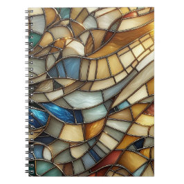 Stained Glass Waves Spiral Notebook Notizblock