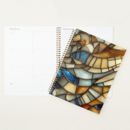 Stained Glass Waves Spiral Notebook Planer