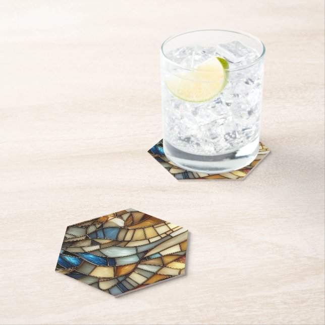 Stained Glass Waves Untersetzer (Vor Ort)