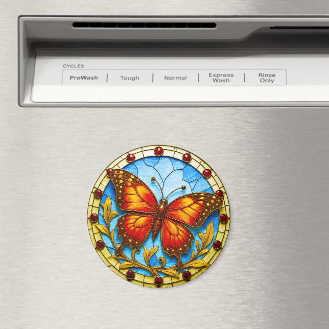 Stained glass window butterfly magnet (In Situ (Geschirrspüler))