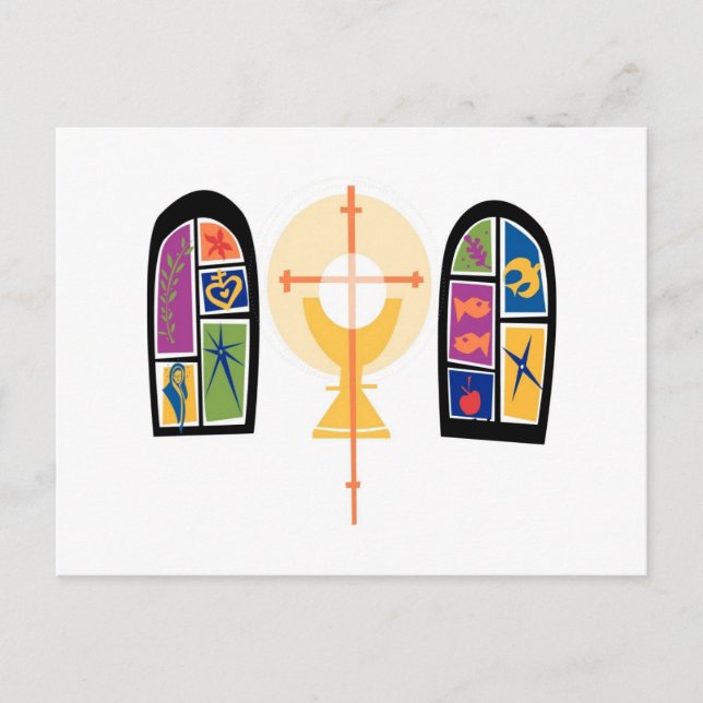 Stained Glass Window Save The Date Postcards Ankündigungspostkarte (Vorderseite)