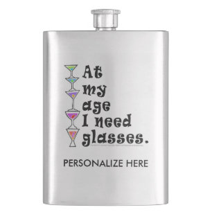 Stainless COCKTAIL FLASK, in meinem Alter brauche Flachmann